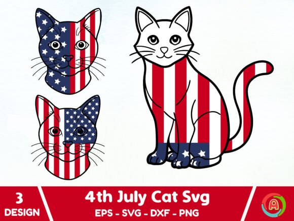 4th July Cat SVG