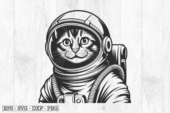 Astronaut Cat Svg, Space Cat Svg