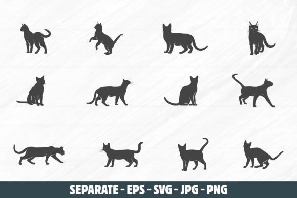 Bengal Cat Svg, Bengal Cat Silhouettes