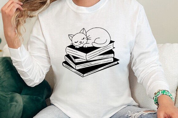 Cat SVG, Book SVG: Books and Cats Shirt