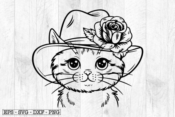CAT SVG, Cowboy Hat Svg, Cat Face Svg