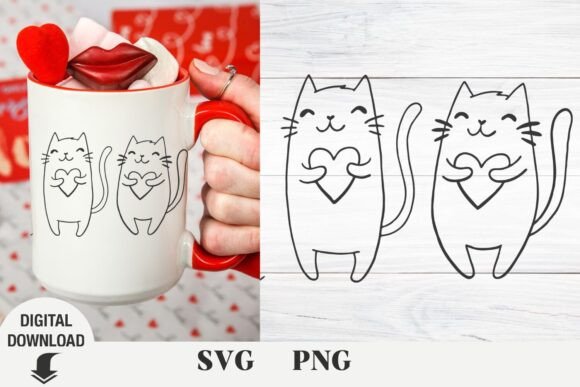 Cat SVG, Valentine Day SVG, Love SVG