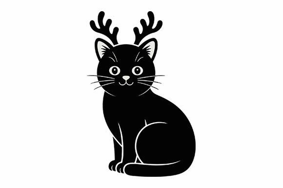 Christmas Reindeer Cat SVG Design