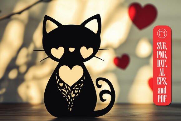 Cricut Valentine Cat SVG Cut File