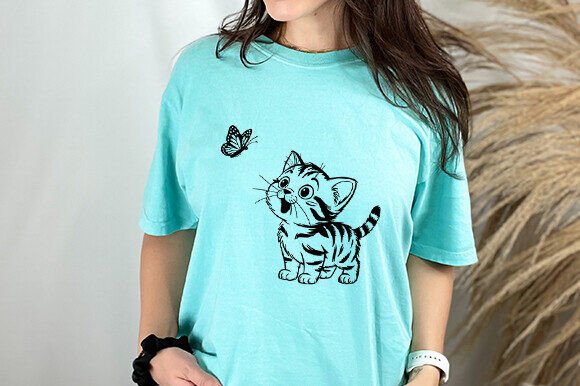 Cute Cat SVG Curious Kitten Clipart File