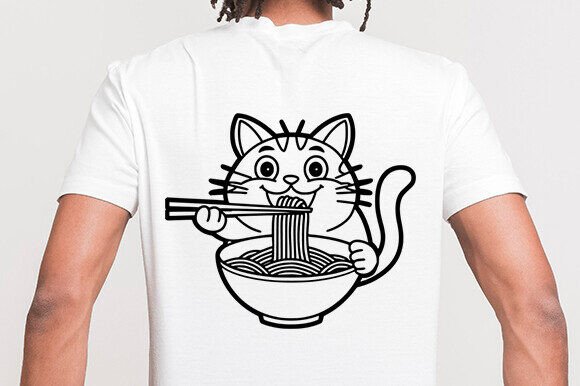 Cute Cat Svg, Japanese Noodle Svg Fil