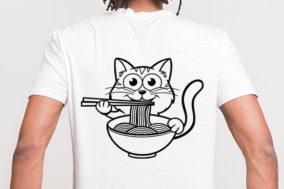 Cute Cat Svg, Japanese Noodle Svg File