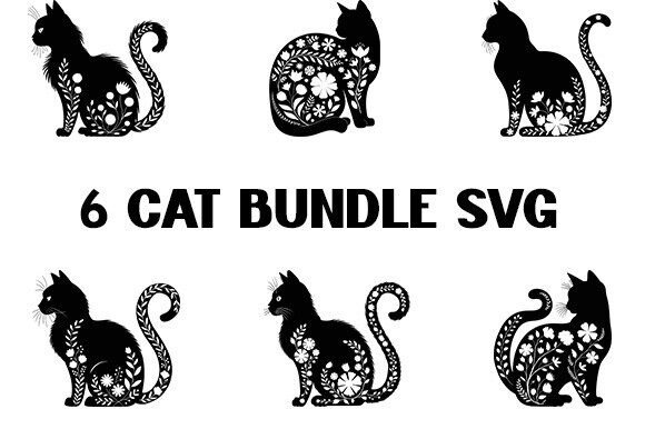 Flowers Cat Svg Bundle
