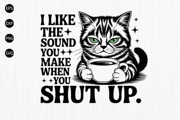 Funny Sarcastic Cat SVG, Grumpy Cat SVG