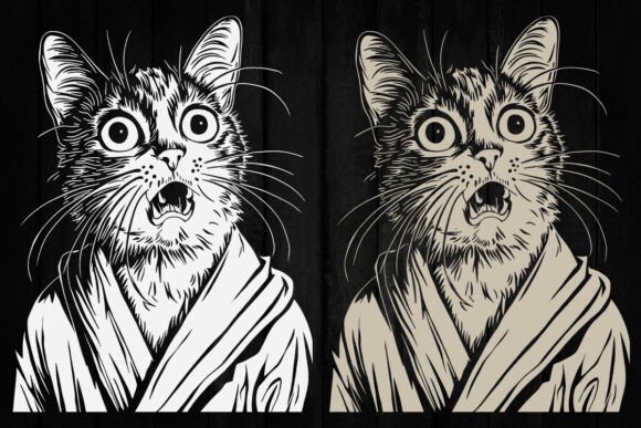 Funny Shocked Cat T-Shirt Svg