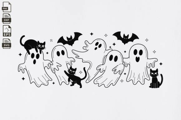 Ghost Cat SVG, Cat Lovers, Halloween Svg