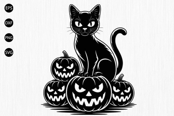 Happy Halloween Cat SVG, Black Cat SVG