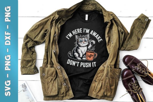 I’m Here I’m Awake Crazy Cat SVG