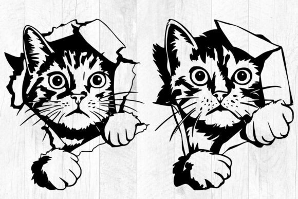 Kitty Cat SVG, Cute Animal Silhouette