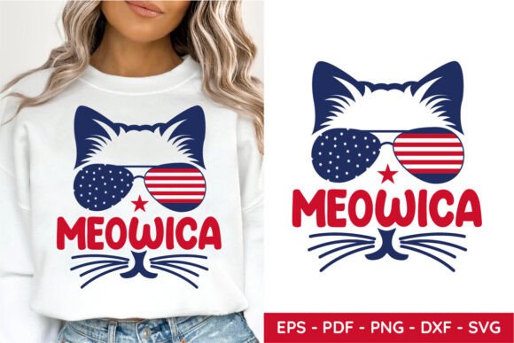 Meowica Patriotic Cat SVG - 4th of July