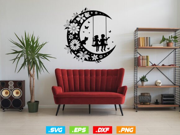 Moon Kitten SVG File, Moon Cat Shirt Svg