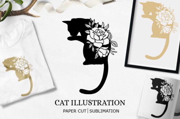 Paper Cut Cat SVG Cat Paper Cut Templa