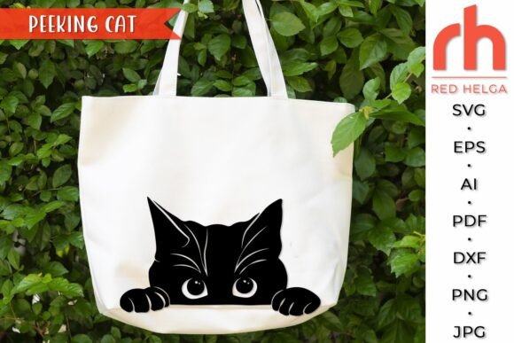 Peeking Cat SVG, Kitten Face Cut File
