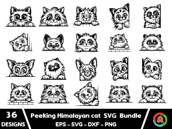 Peeking Himalayan Cat SVG Bundle