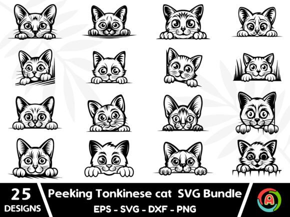 Peeking Tonkinese Cat SVG Bundle