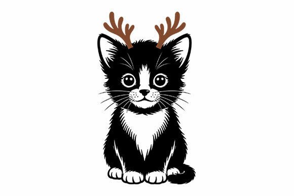 Reindeer Antler Cat SVG