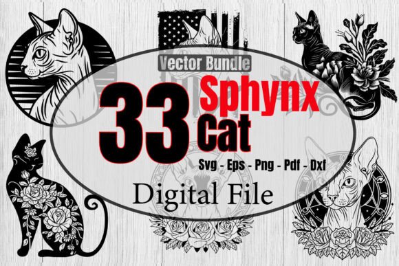 Sphynx Cat SVG Bundle, Cat Lovers Svg